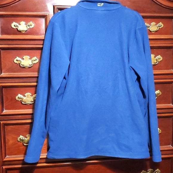 VINEYARD VINES ZIP UP FLEECE JACKET SIZE MEDIUM  BLUE AND GRAY - Picture 5 of 8
